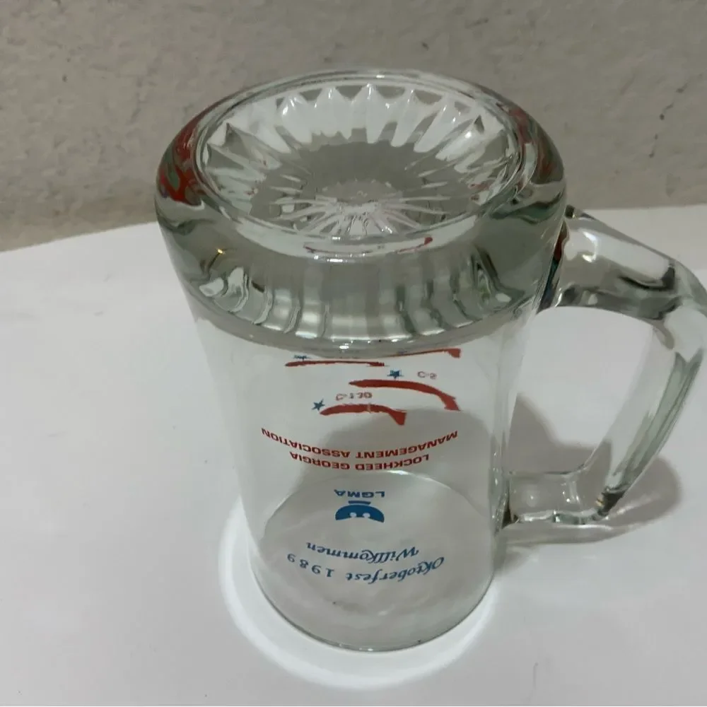 Vintage 1989 Octoberfest Lockheed Martin C-130 Hercules Glass Mug Beer Stein B6